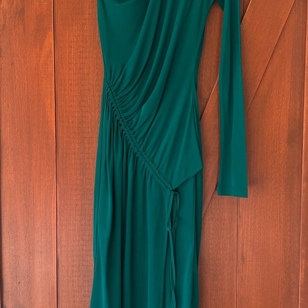 REISS off the shoulder green dress - Picture 4 of 4